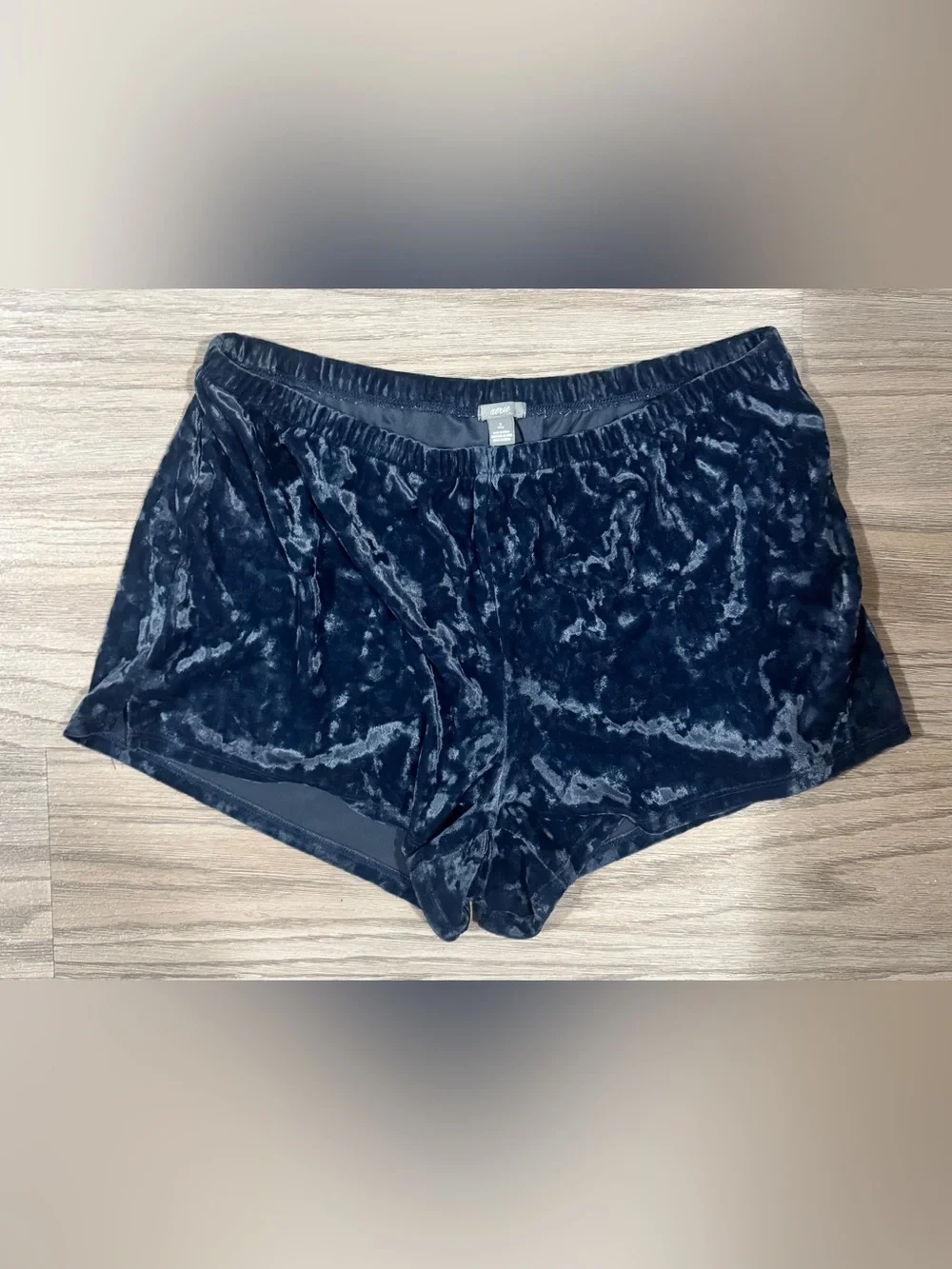 Aerie Navy Velvet Velour Lounge Shorts Size S Cozy Soft Girl